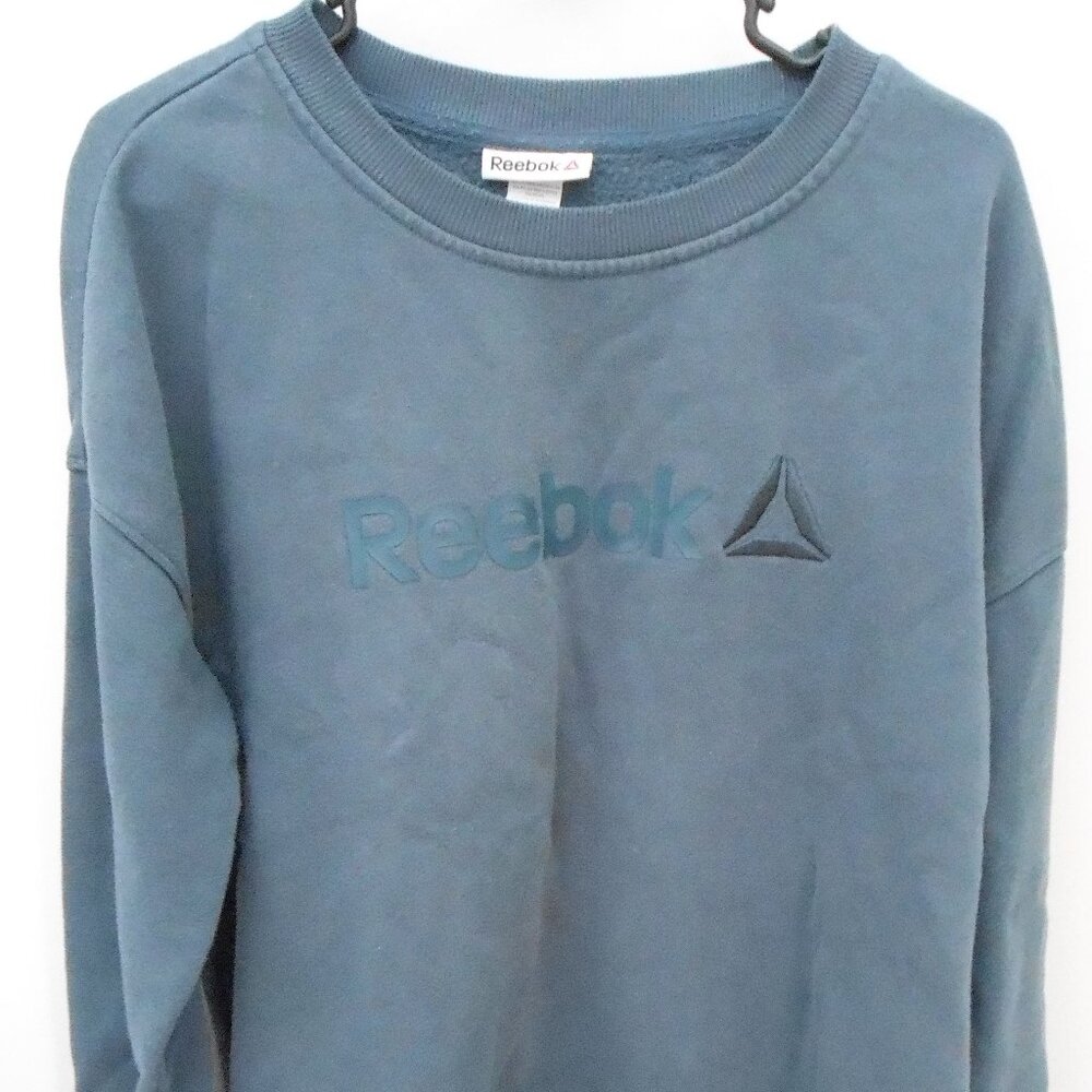 Men's Reebok Navy Blue Pullover Crew Neck Sweatshirt-Size Large-Well Loved